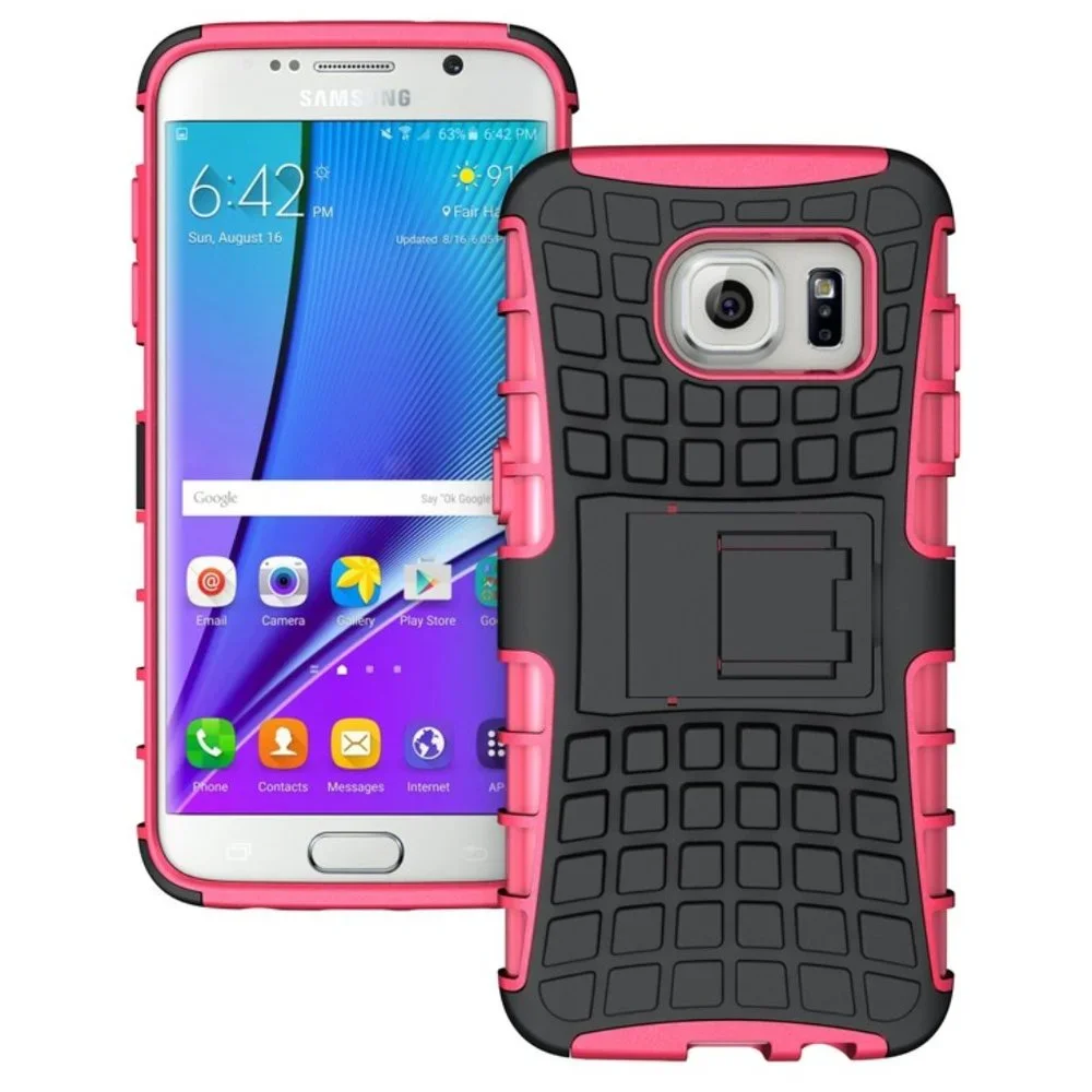 NEW SAMSUNG GALAXY S7 EDGE DUAL CASE STAND FREE HEADPHONES